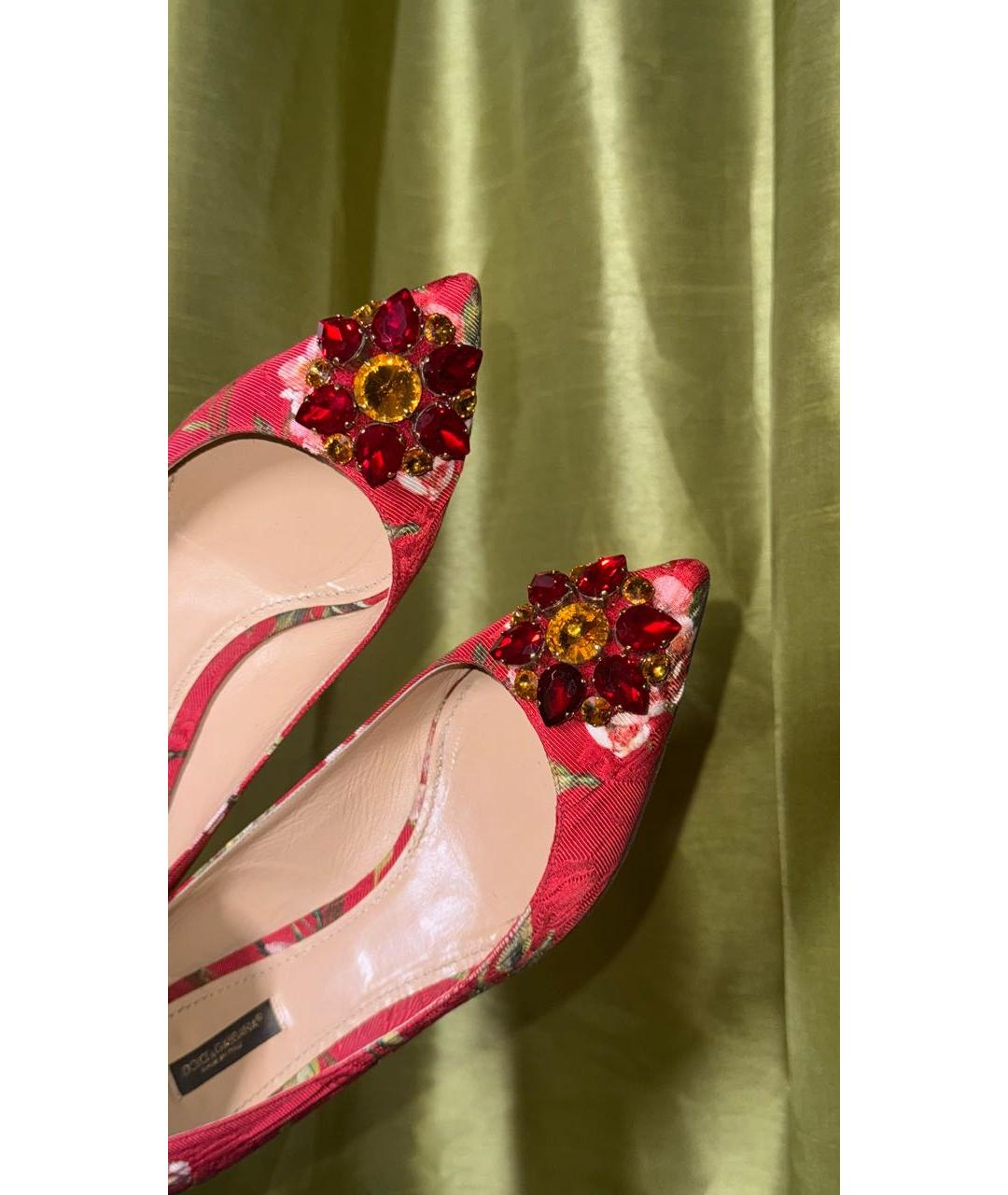 DOLCE&GABBANA Красные текстильные туфли, фото 3