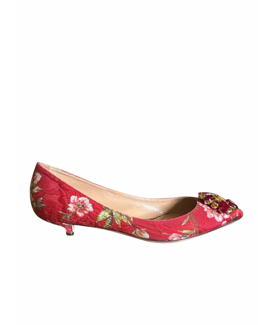 DOLCE&GABBANA Красные текстильные туфли, фото 1