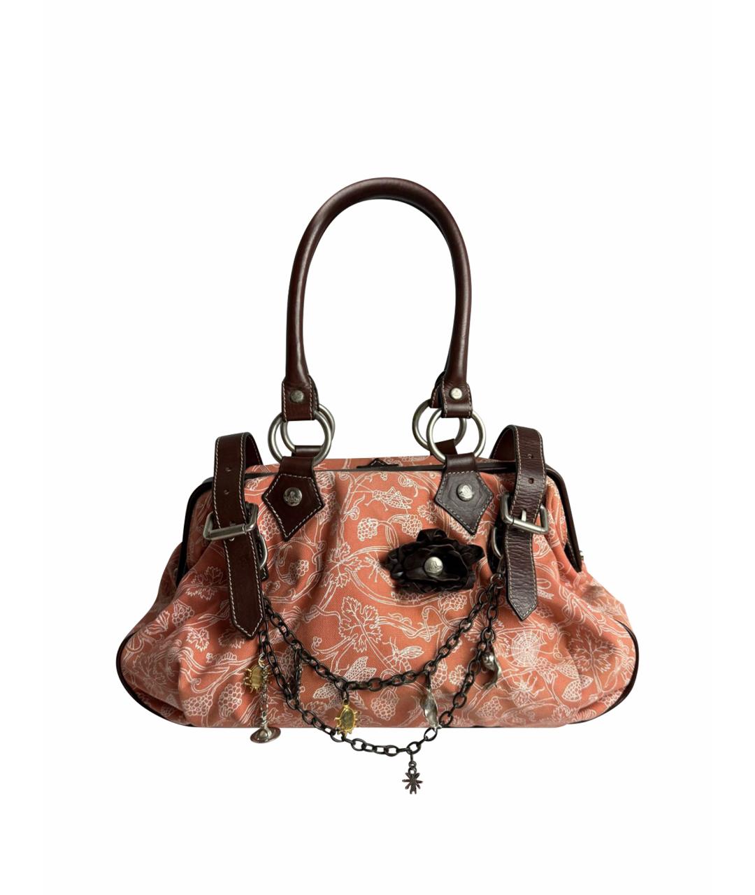 VIVIENNE WESTWOOD Розовая тканевая сумка с короткими ручками, фото 1