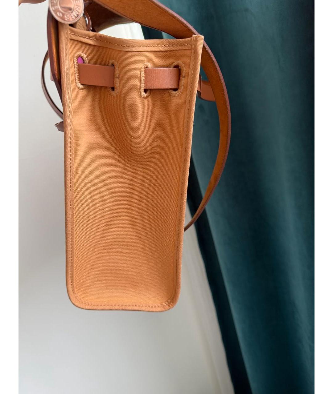 HERMES Коричневая тканевая сумка через плечо, фото 3