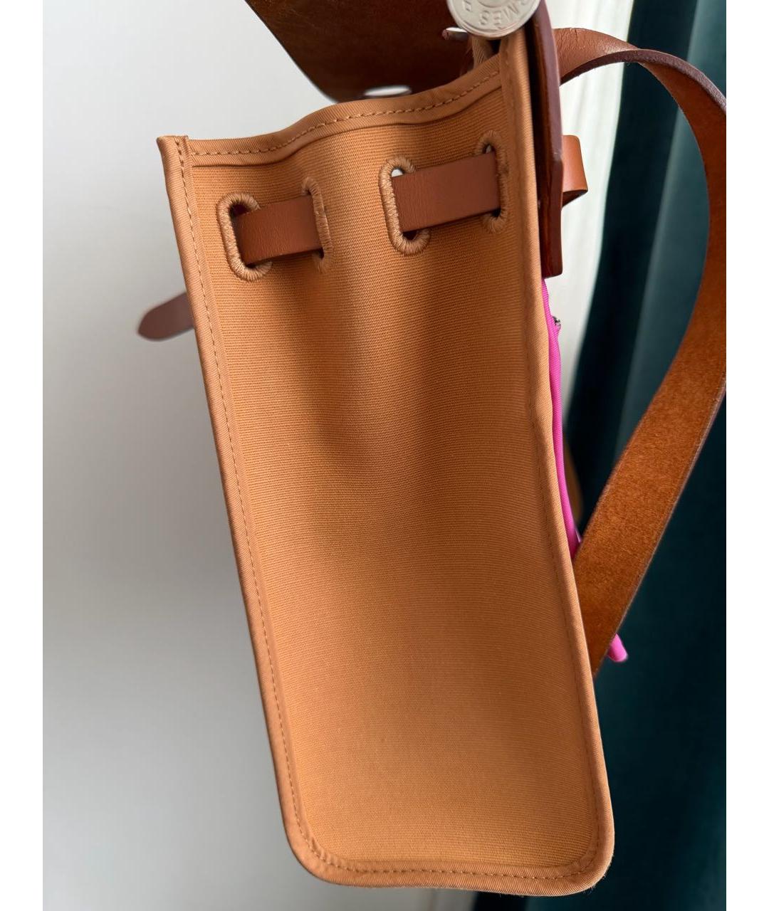 HERMES Коричневая тканевая сумка через плечо, фото 4