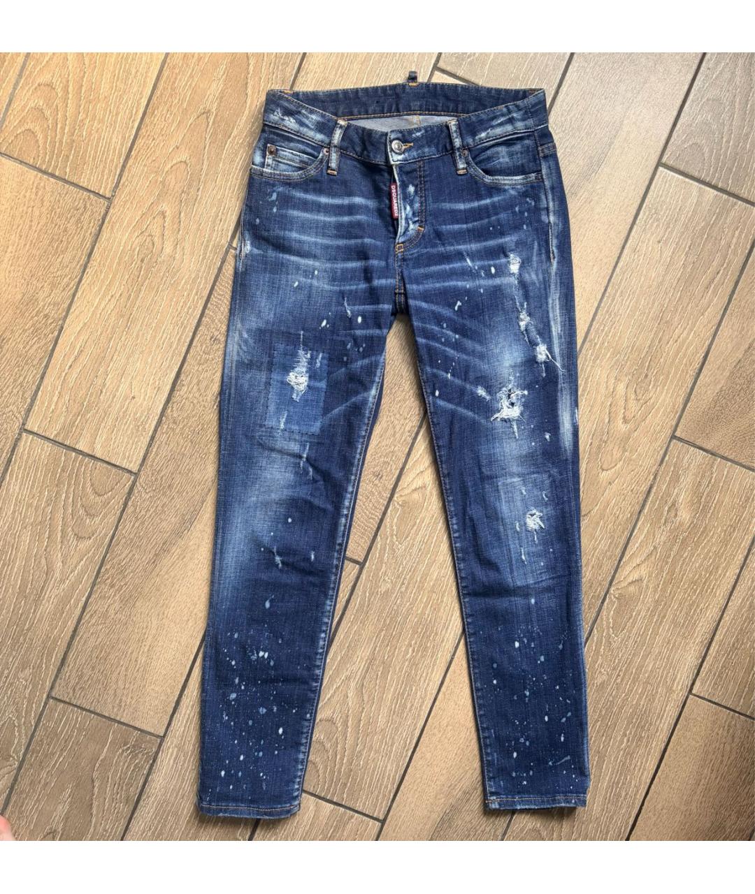 DSQUARED2 Синие хлопковые джинсы слим, фото 4