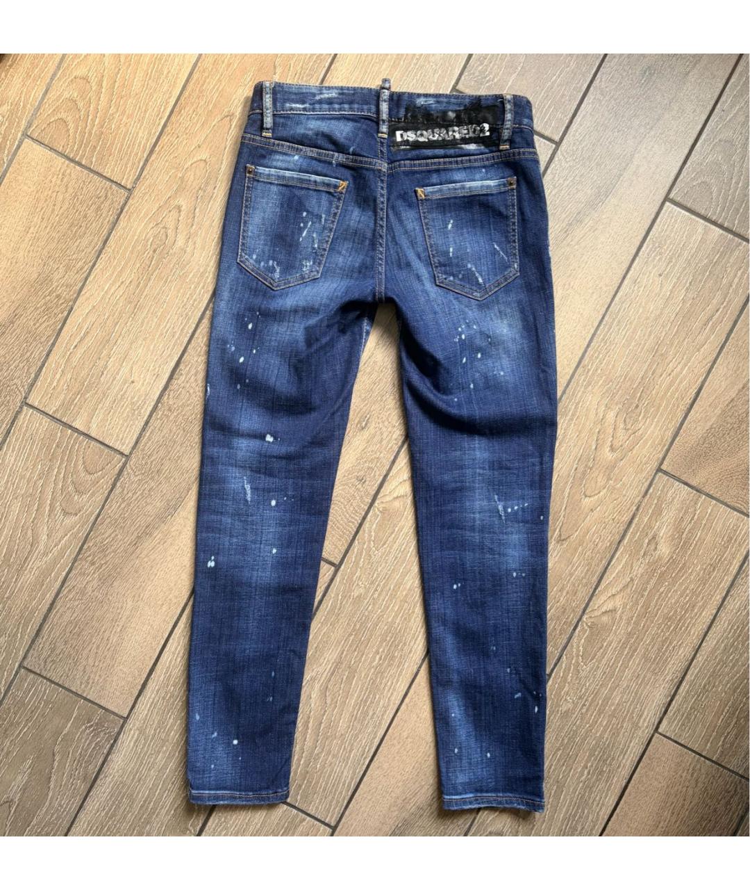 DSQUARED2 Синие хлопковые джинсы слим, фото 2