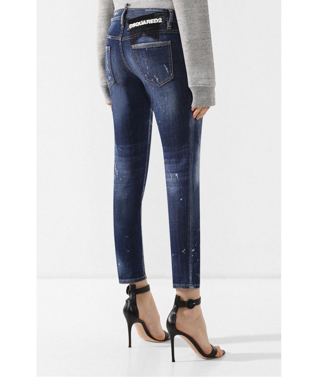 DSQUARED2 Синие хлопковые джинсы слим, фото 6