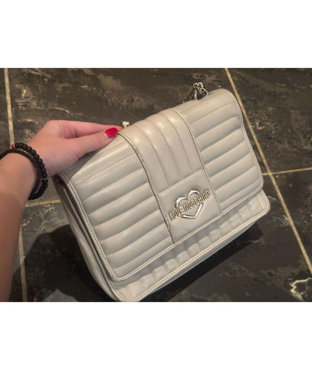 LOVE MOSCHINO Бежевая сумка через плечо из искусственной кожи, фото 2