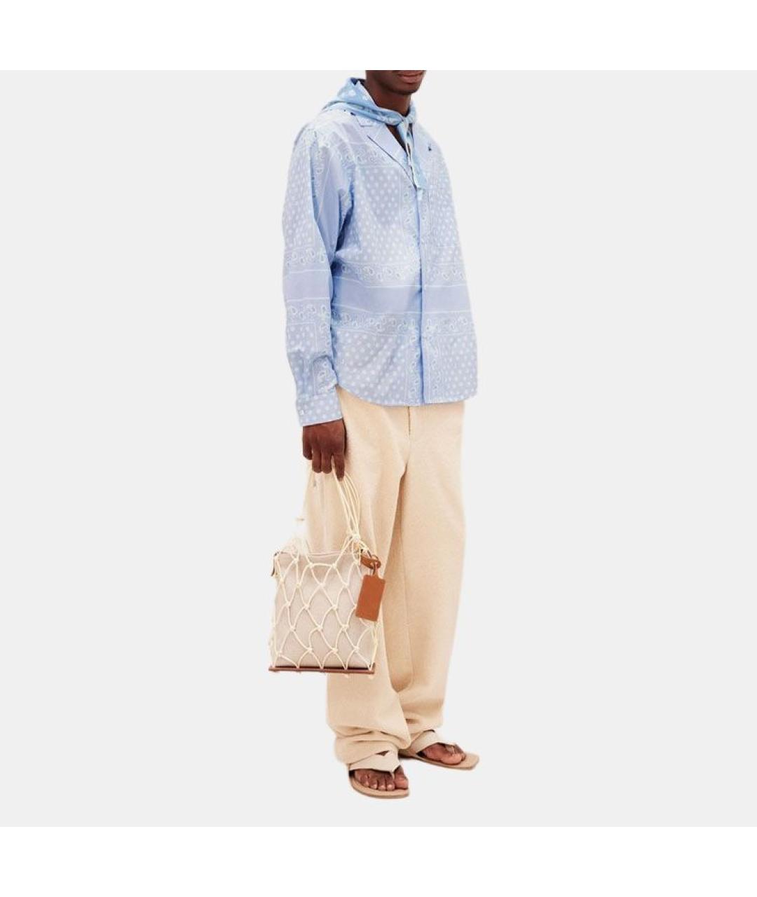 JACQUEMUS Синяя хлопковая кэжуал рубашка, фото 4