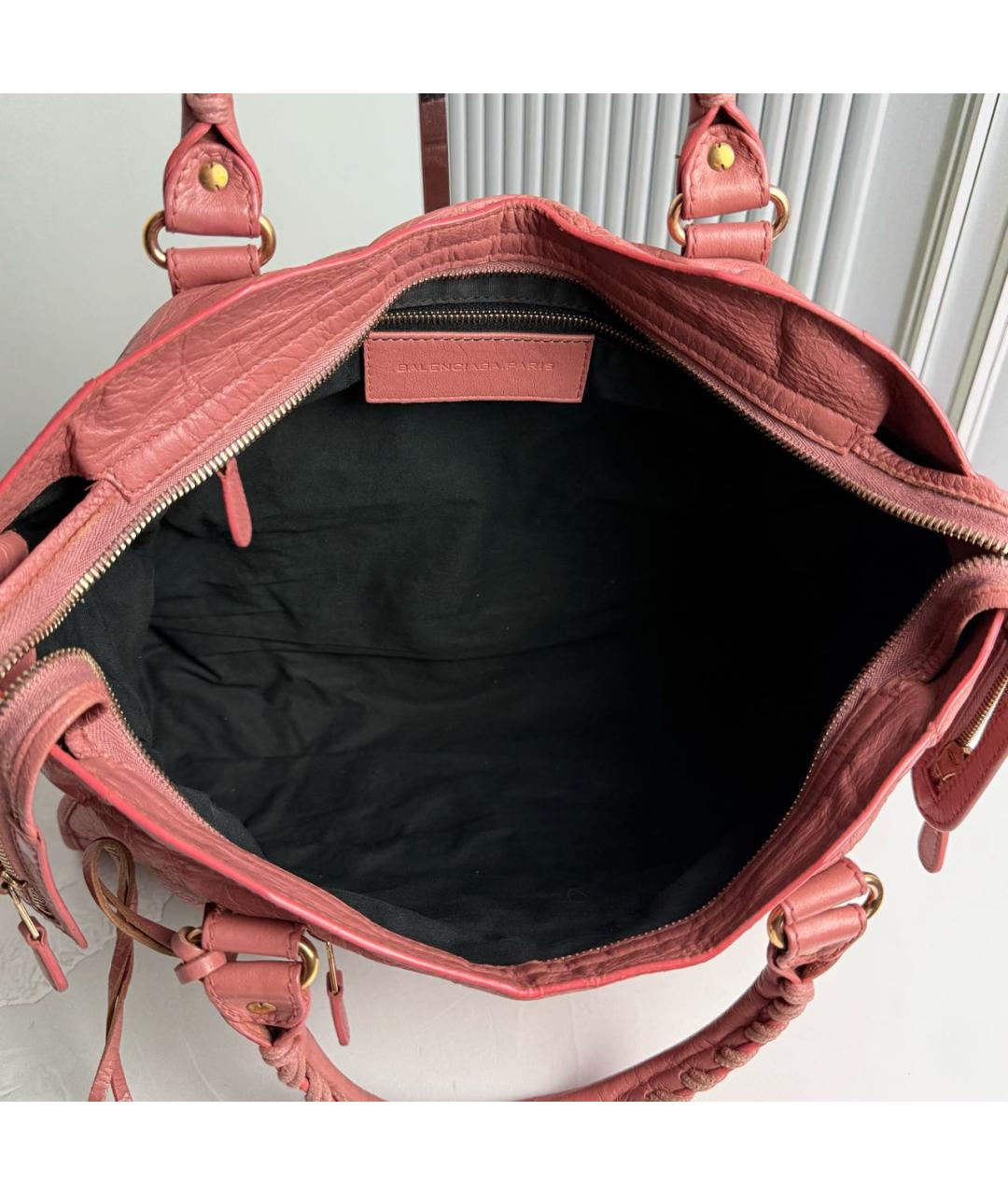 BALENCIAGA Розовая кожаная сумка с короткими ручками, фото 8