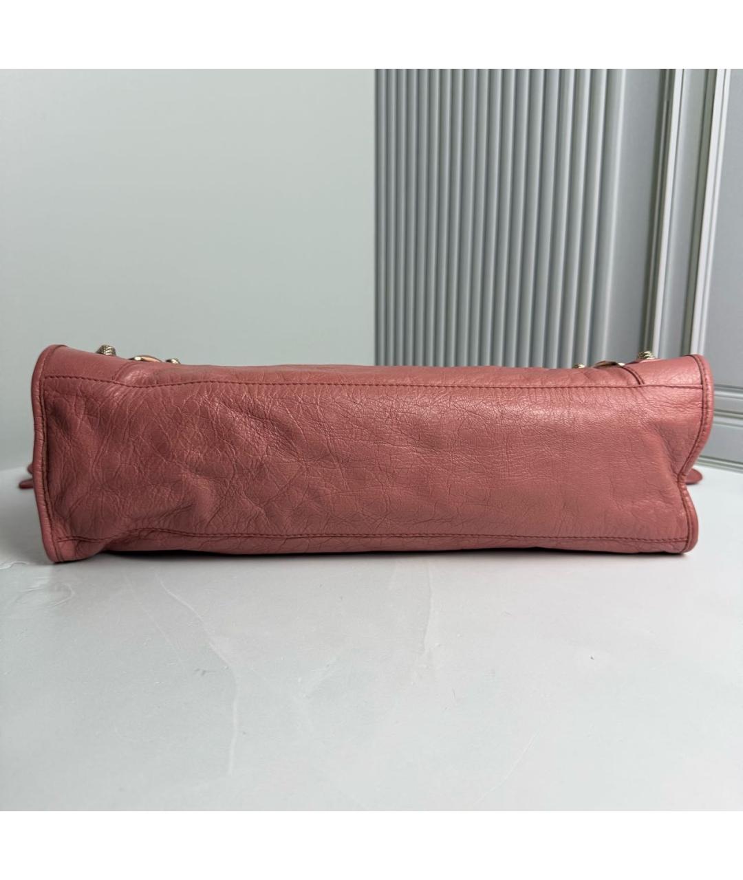 BALENCIAGA Розовая кожаная сумка с короткими ручками, фото 5