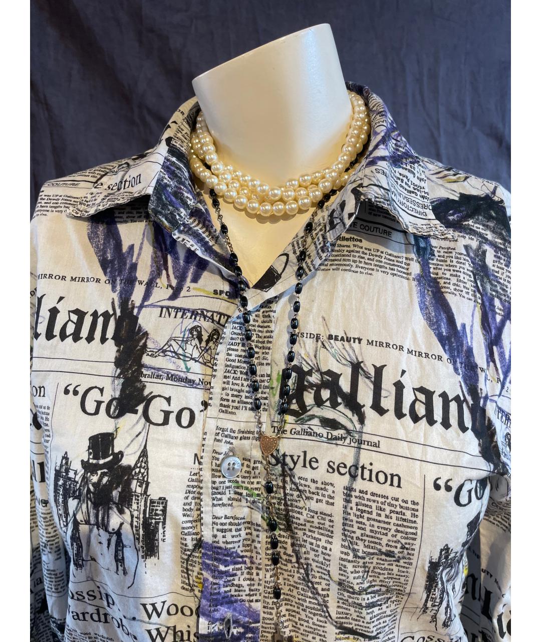 JOHN GALLIANO Белая хлопковая кэжуал рубашка, фото 2