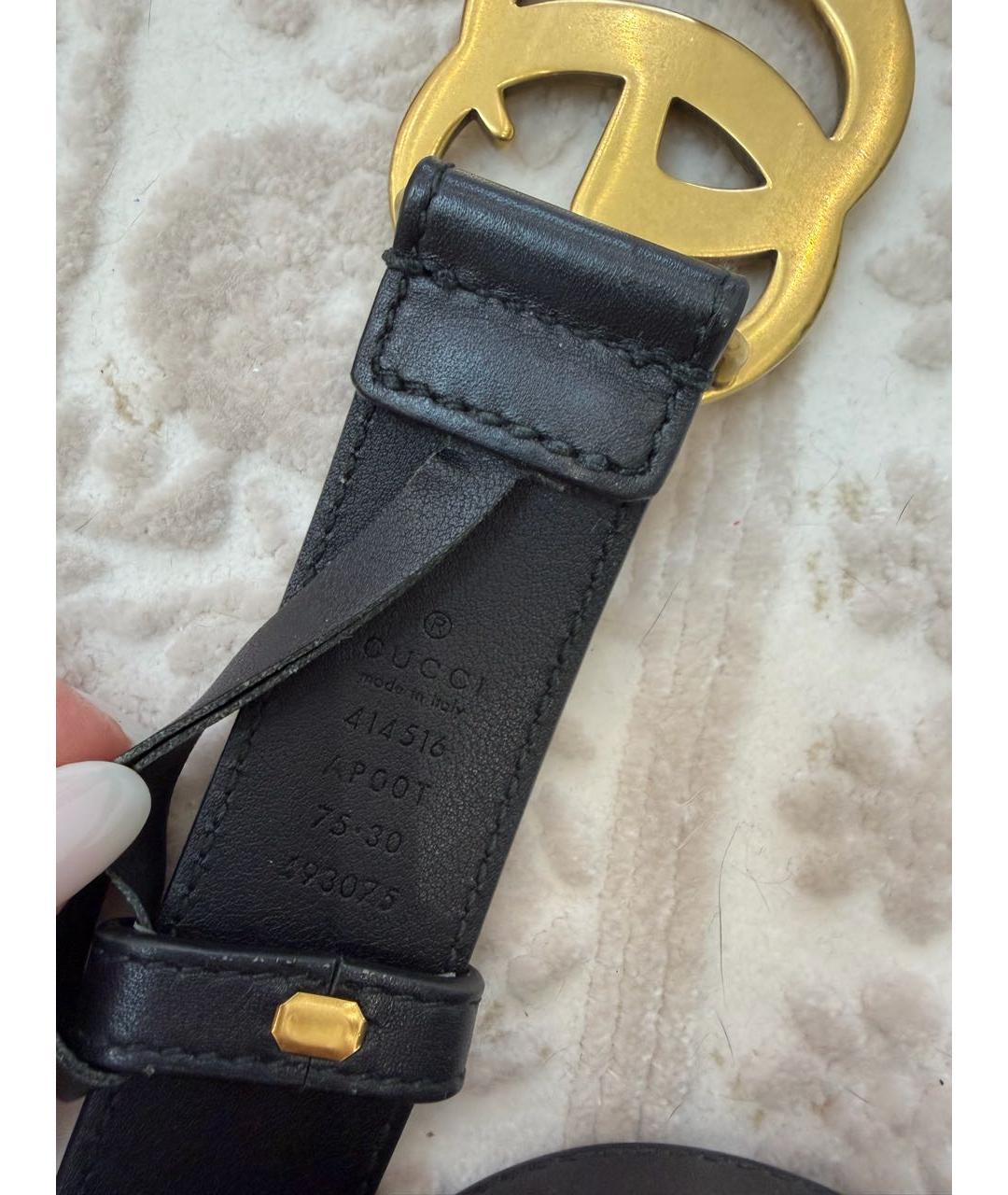 GUCCI Черный кожаный ремень, фото 4