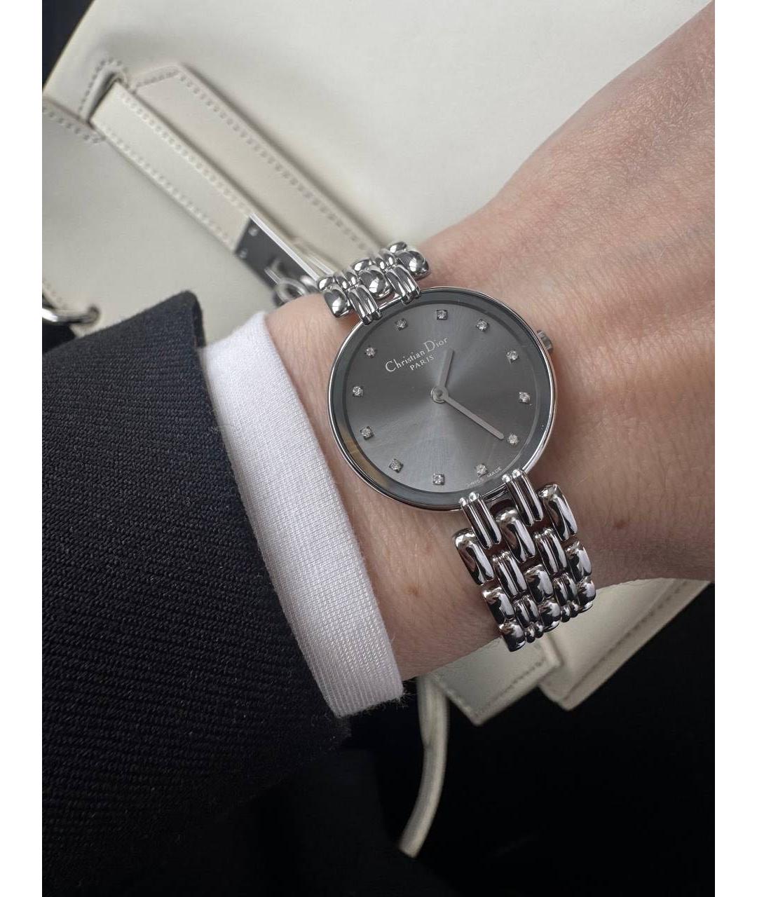 CHRISTIAN DIOR Серебряные металлические часы, фото 2