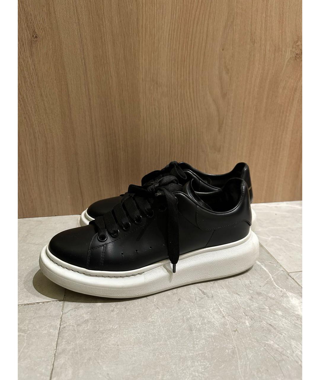 ALEXANDER MCQUEEN Черные кожаные кеды, фото 4