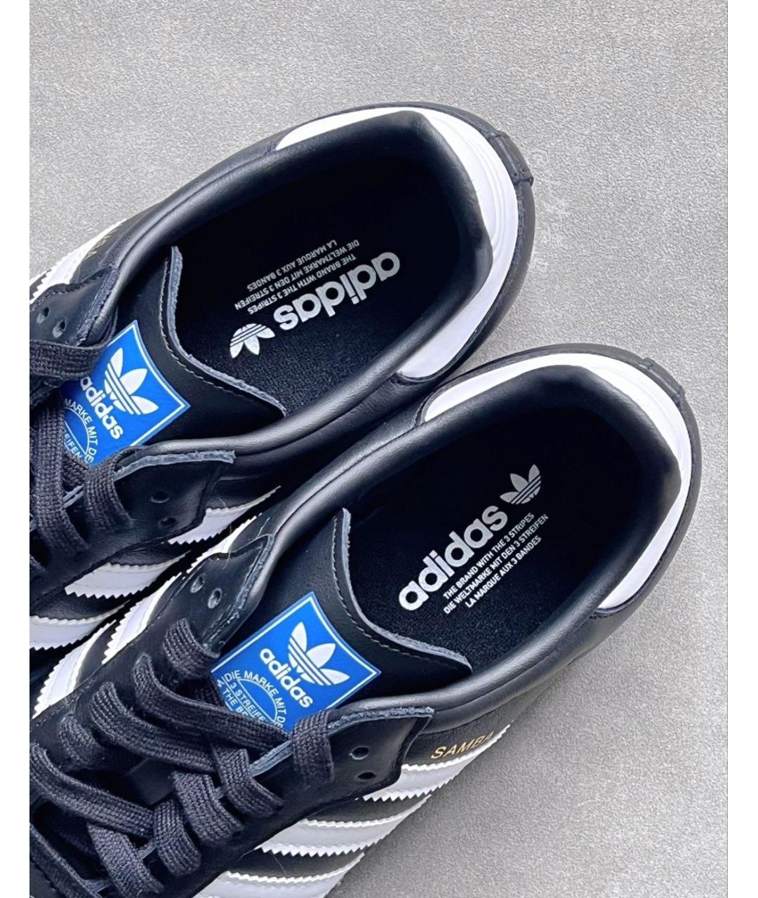 ADIDAS Черные кожаные кроссовки, фото 5