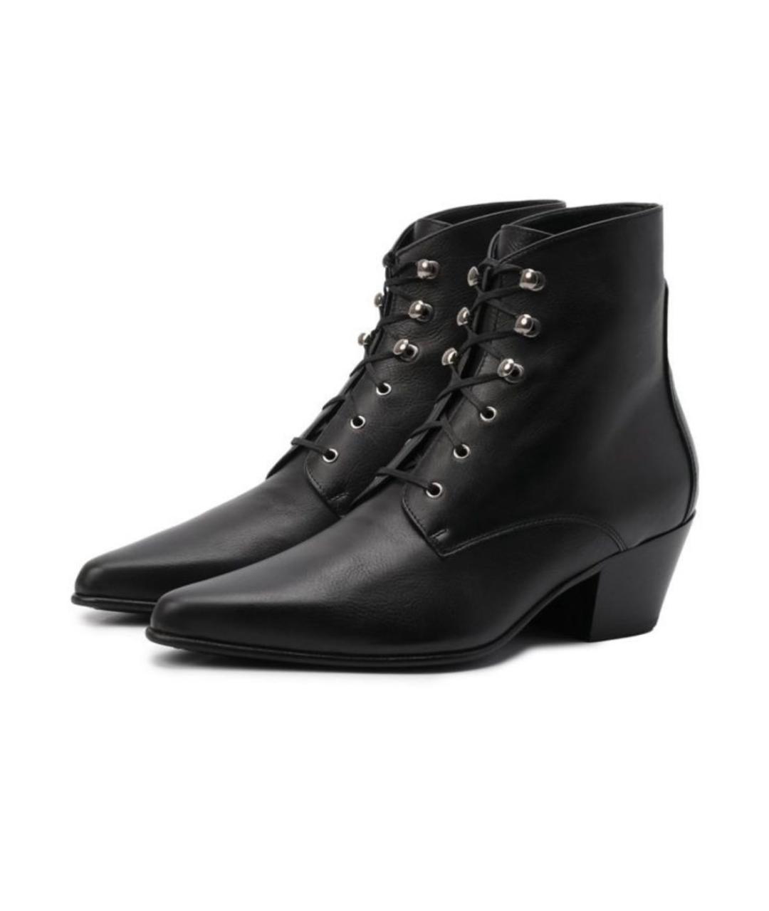 SAINT LAURENT Черные кожаные ботинки, фото 7