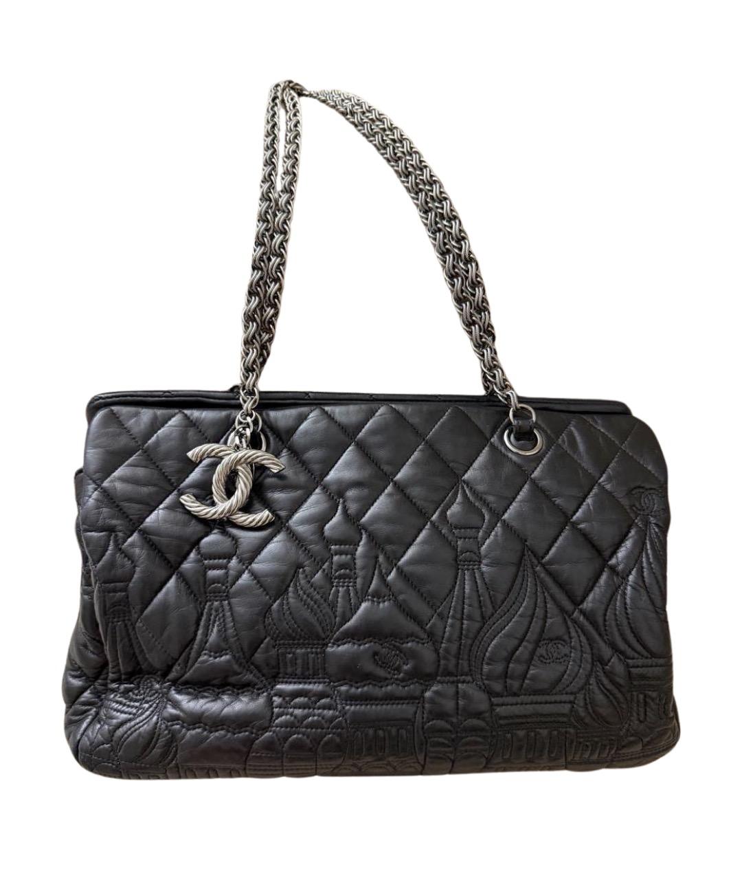 CHANEL Черная кожаная сумка тоут, фото 1