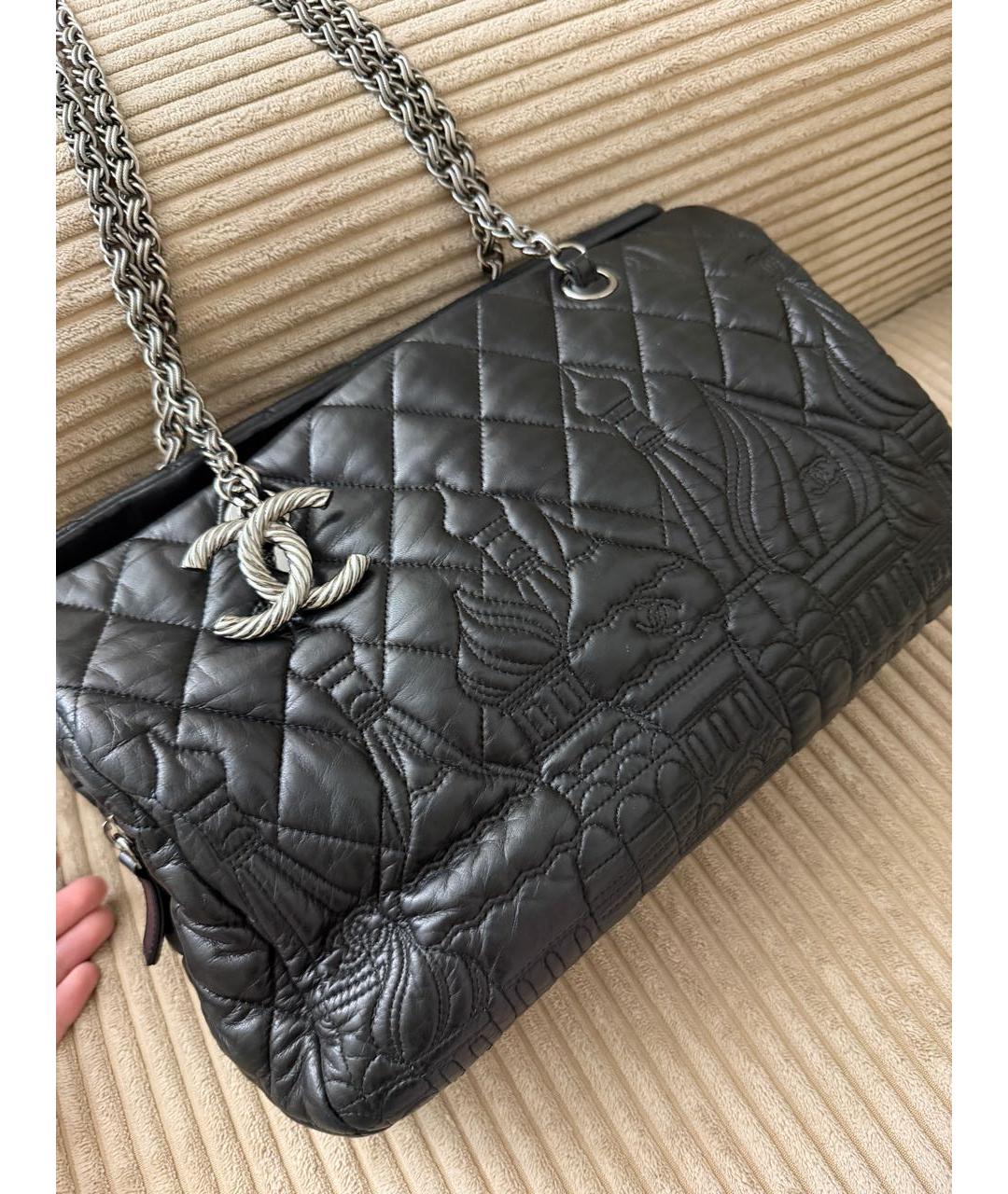 CHANEL Черная кожаная сумка тоут, фото 4