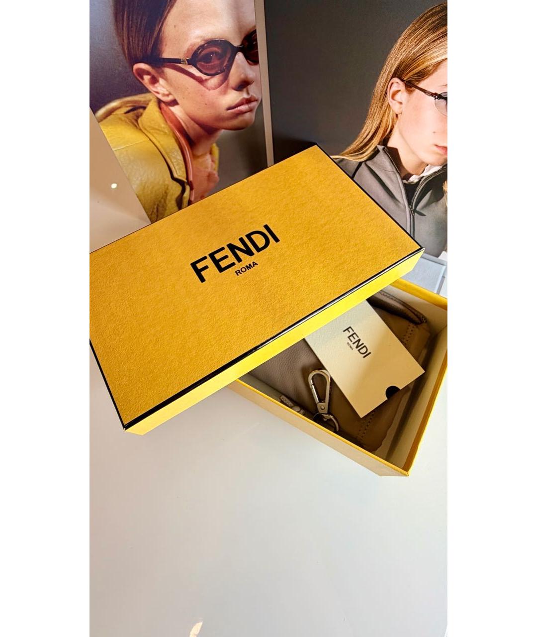 FENDI Коричневые пластиковые солнцезащитные очки, фото 3