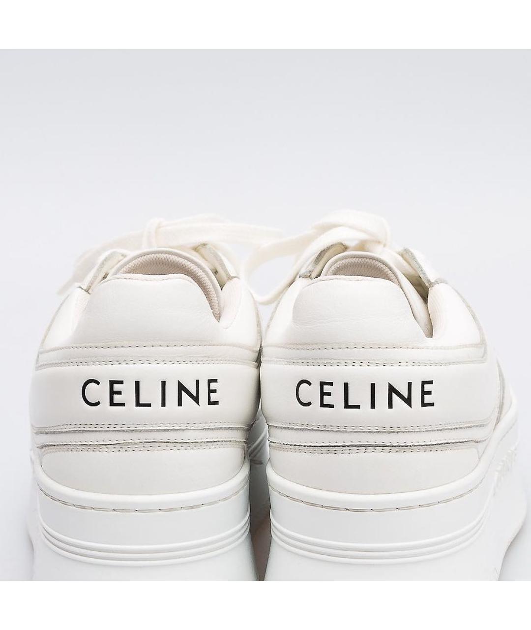 CELINE Белые кожаные кеды, фото 3