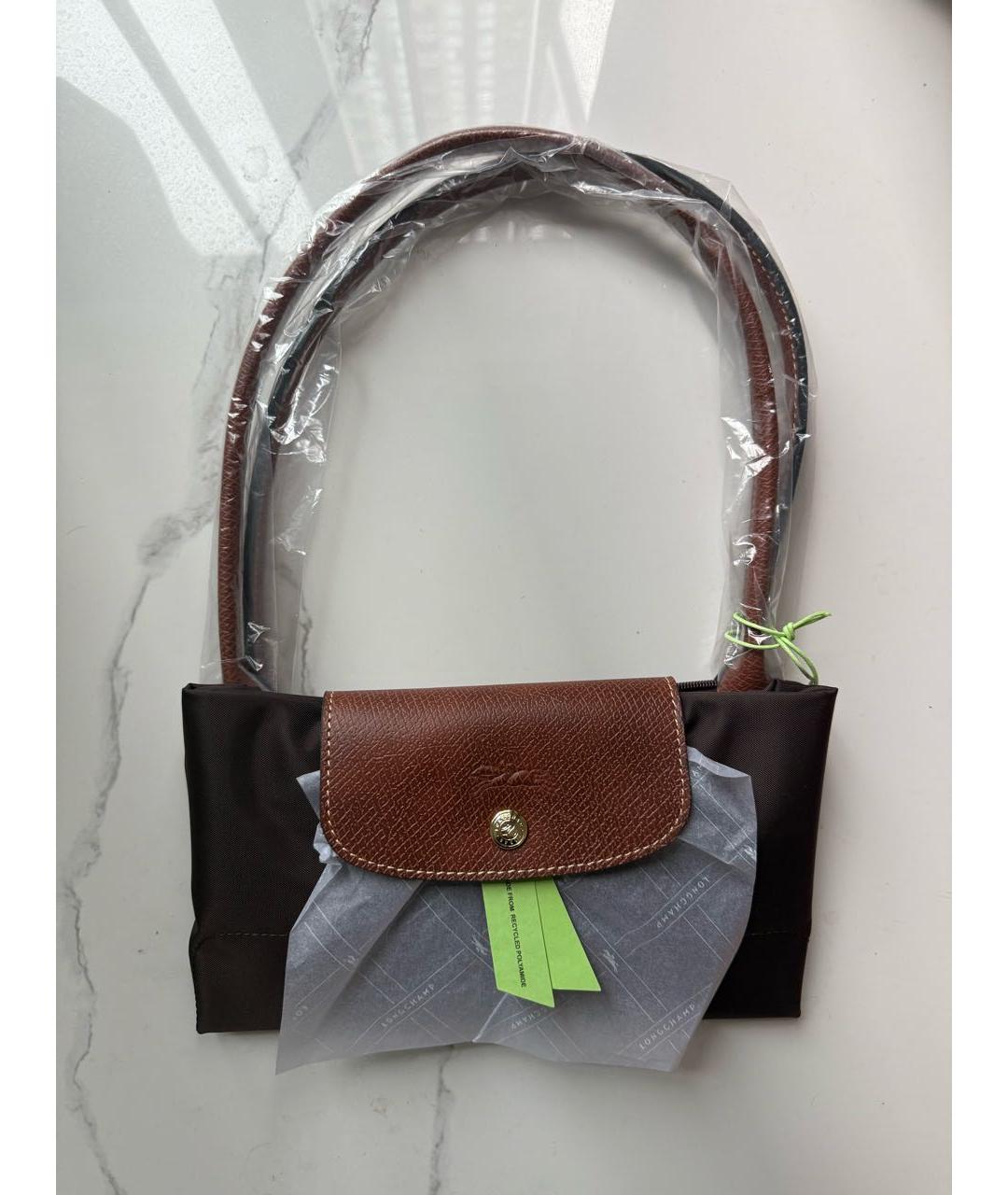 LONGCHAMP Коричневая кожаная сумка через плечо, фото 5