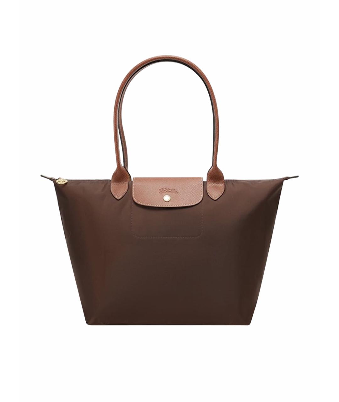 LONGCHAMP Коричневая кожаная сумка через плечо, фото 8