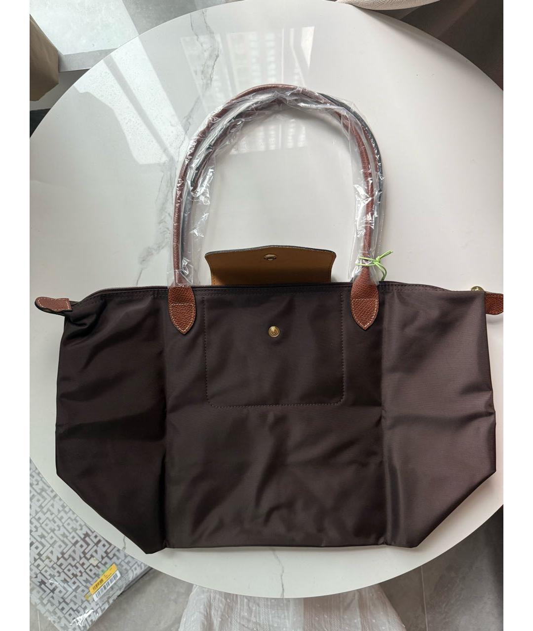 LONGCHAMP Коричневая кожаная сумка через плечо, фото 6
