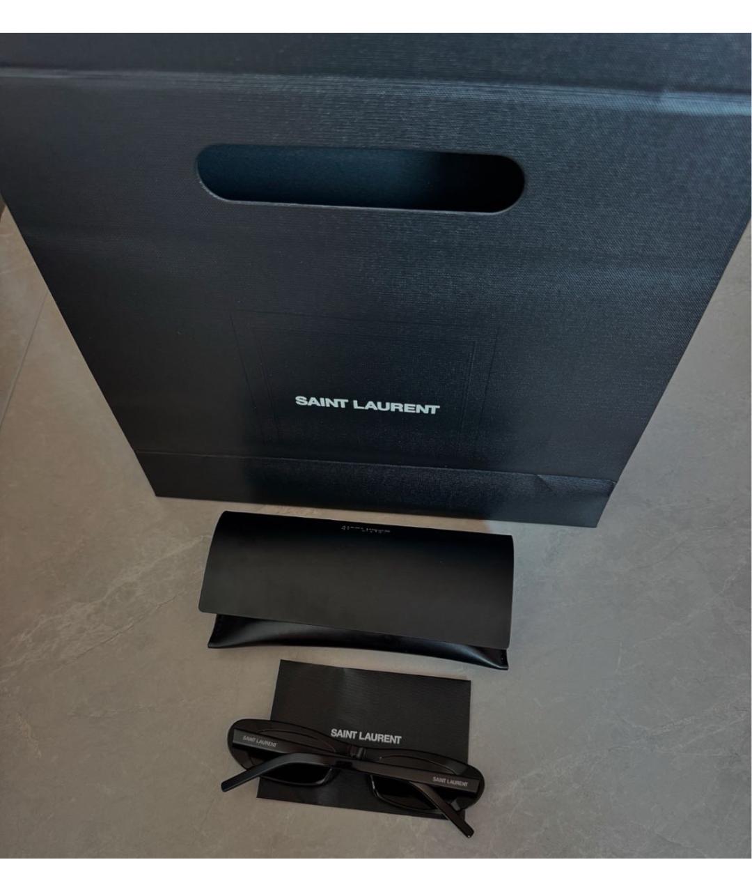 SAINT LAURENT Черные пластиковые солнцезащитные очки, фото 5
