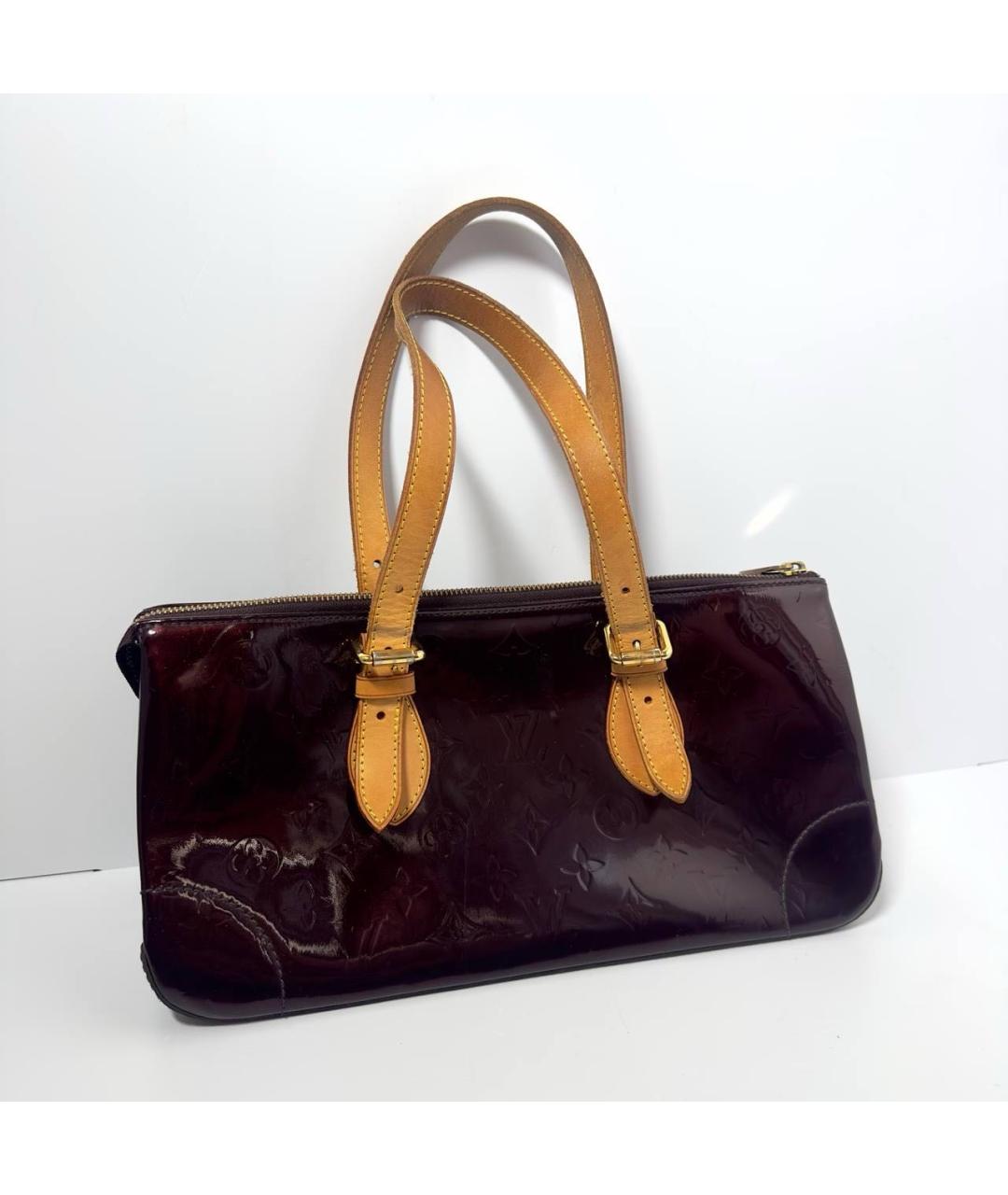 LOUIS VUITTON Бордовая сумка с короткими ручками, фото 6
