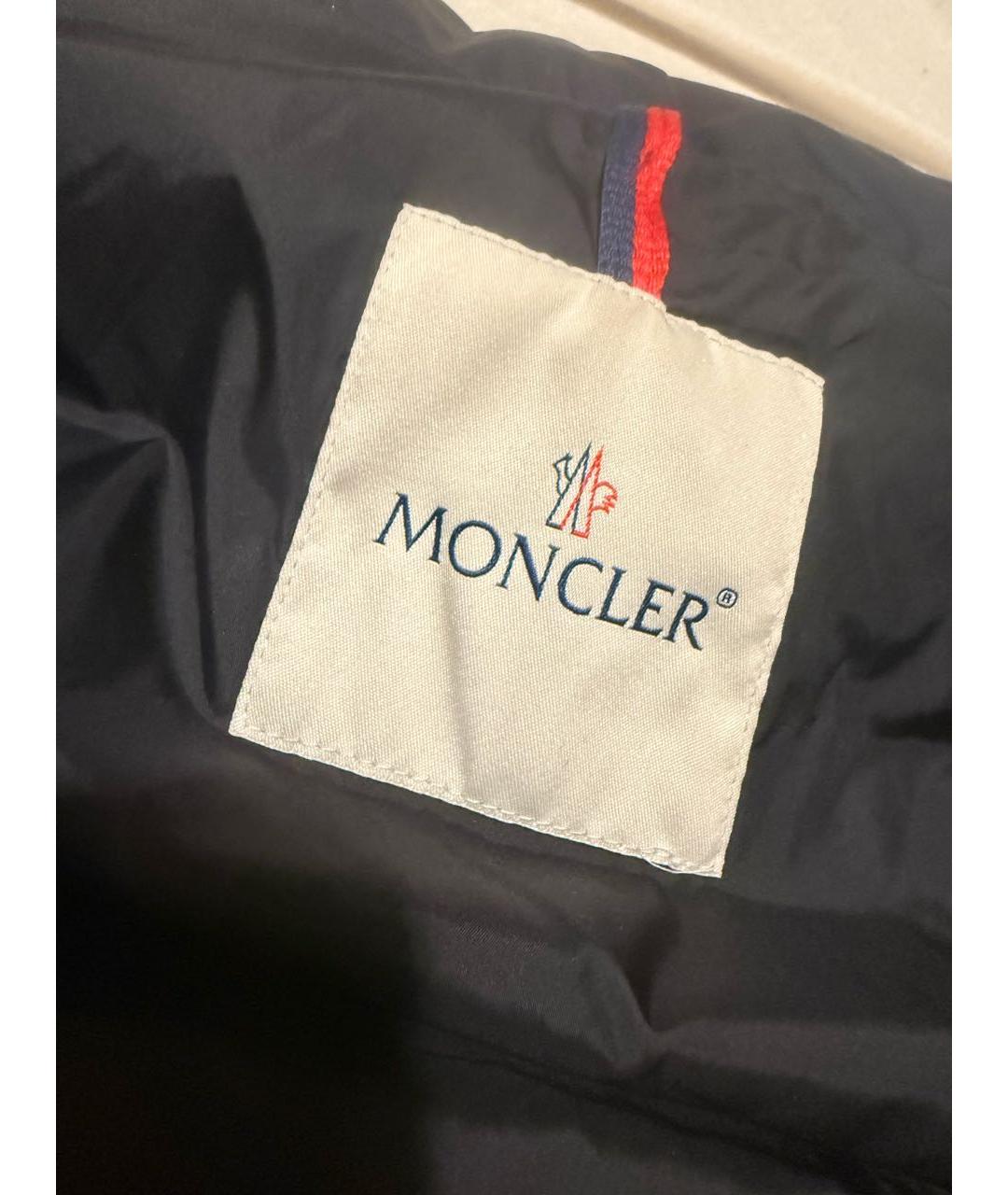 MONCLER Темно-синий полиэстеровый жилет, фото 3