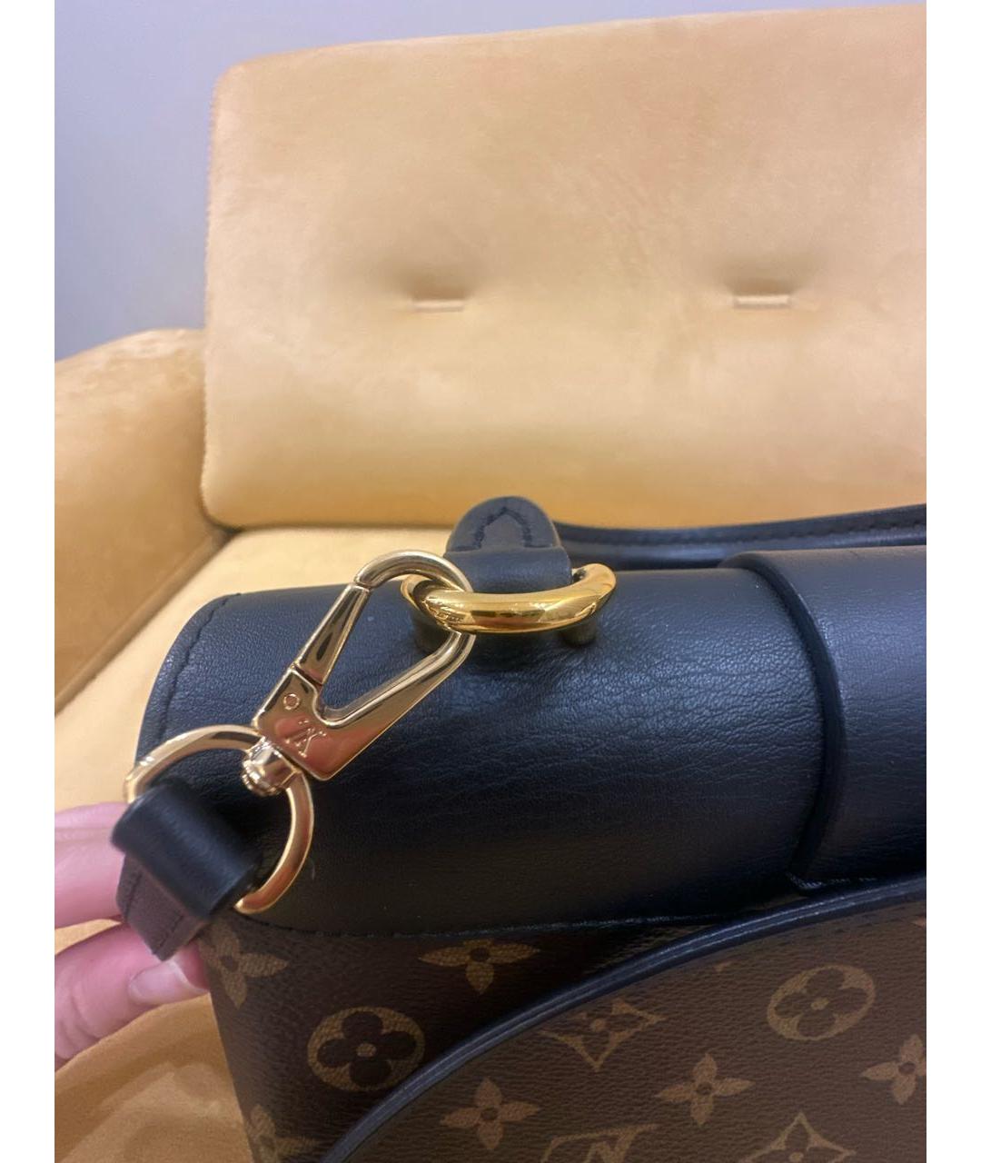 LOUIS VUITTON Коричневая кожаная сумка с короткими ручками, фото 7