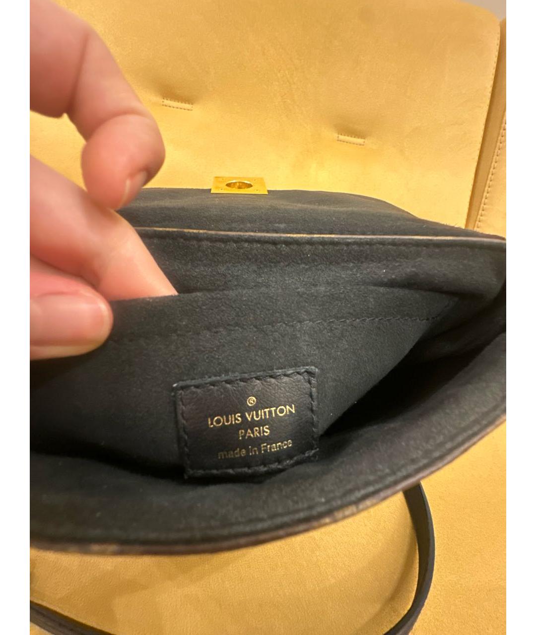 LOUIS VUITTON Коричневая кожаная сумка с короткими ручками, фото 5