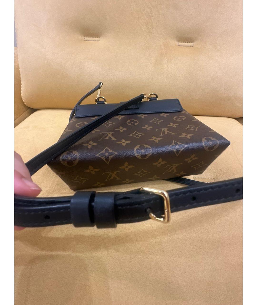 LOUIS VUITTON Коричневая кожаная сумка с короткими ручками, фото 8