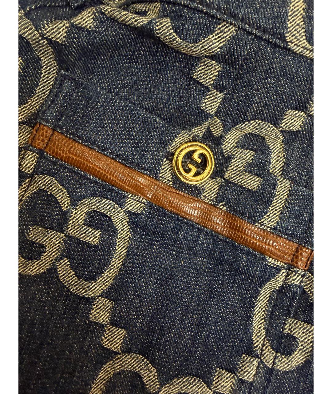 GUCCI Темно-синие деним шорты, фото 7