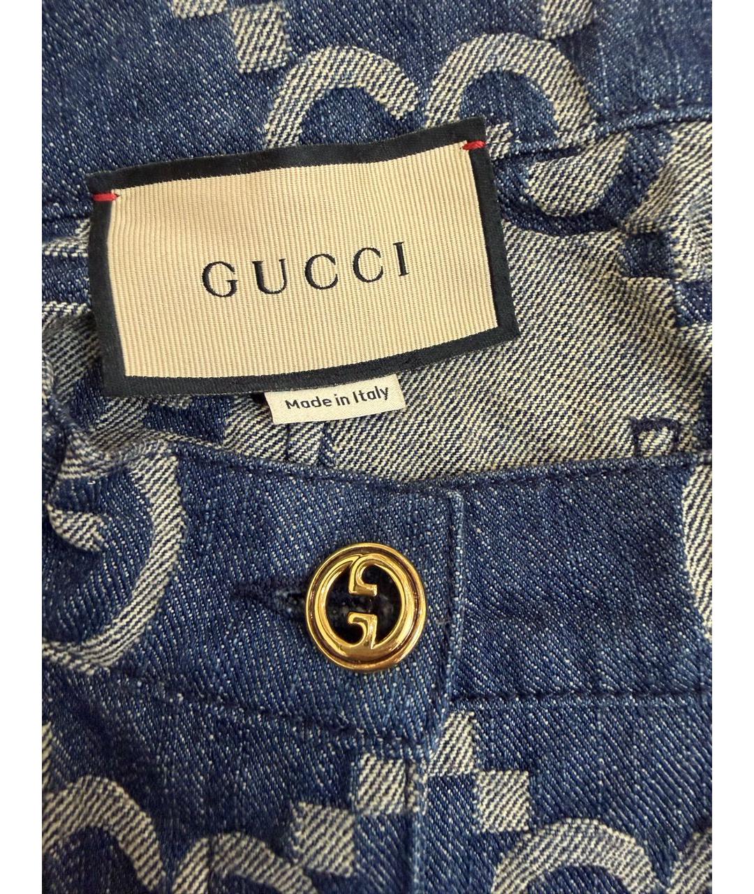 GUCCI Темно-синие деним шорты, фото 8