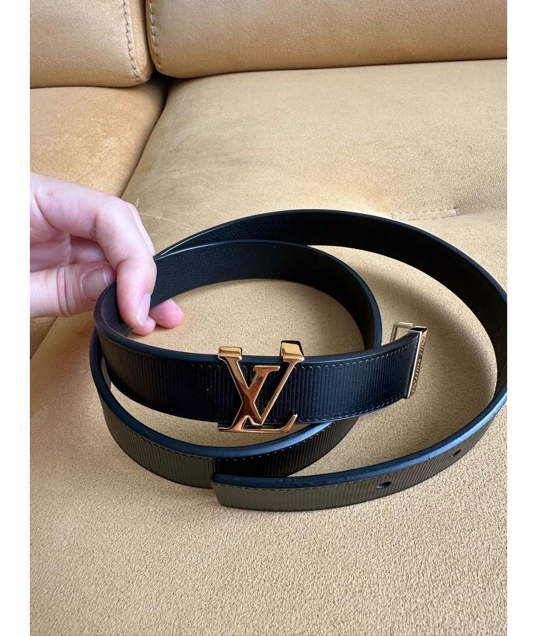 LOUIS VUITTON Черный кожаный ремень, фото 6