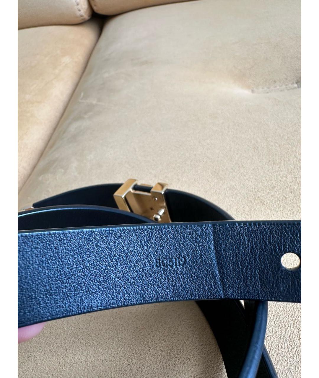 LOUIS VUITTON Черный кожаный ремень, фото 3