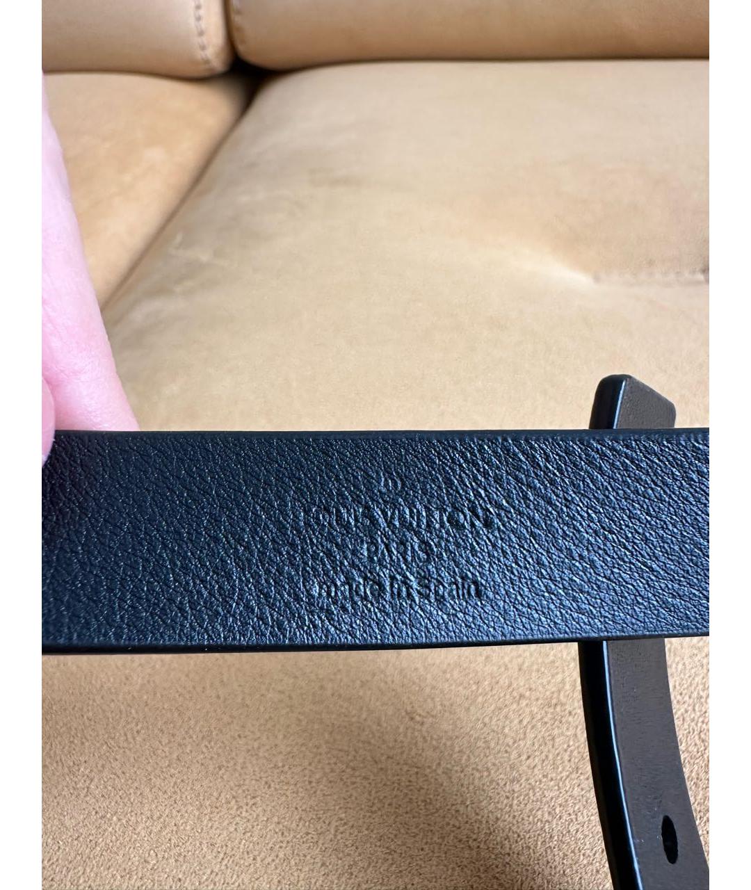LOUIS VUITTON Черный кожаный ремень, фото 4