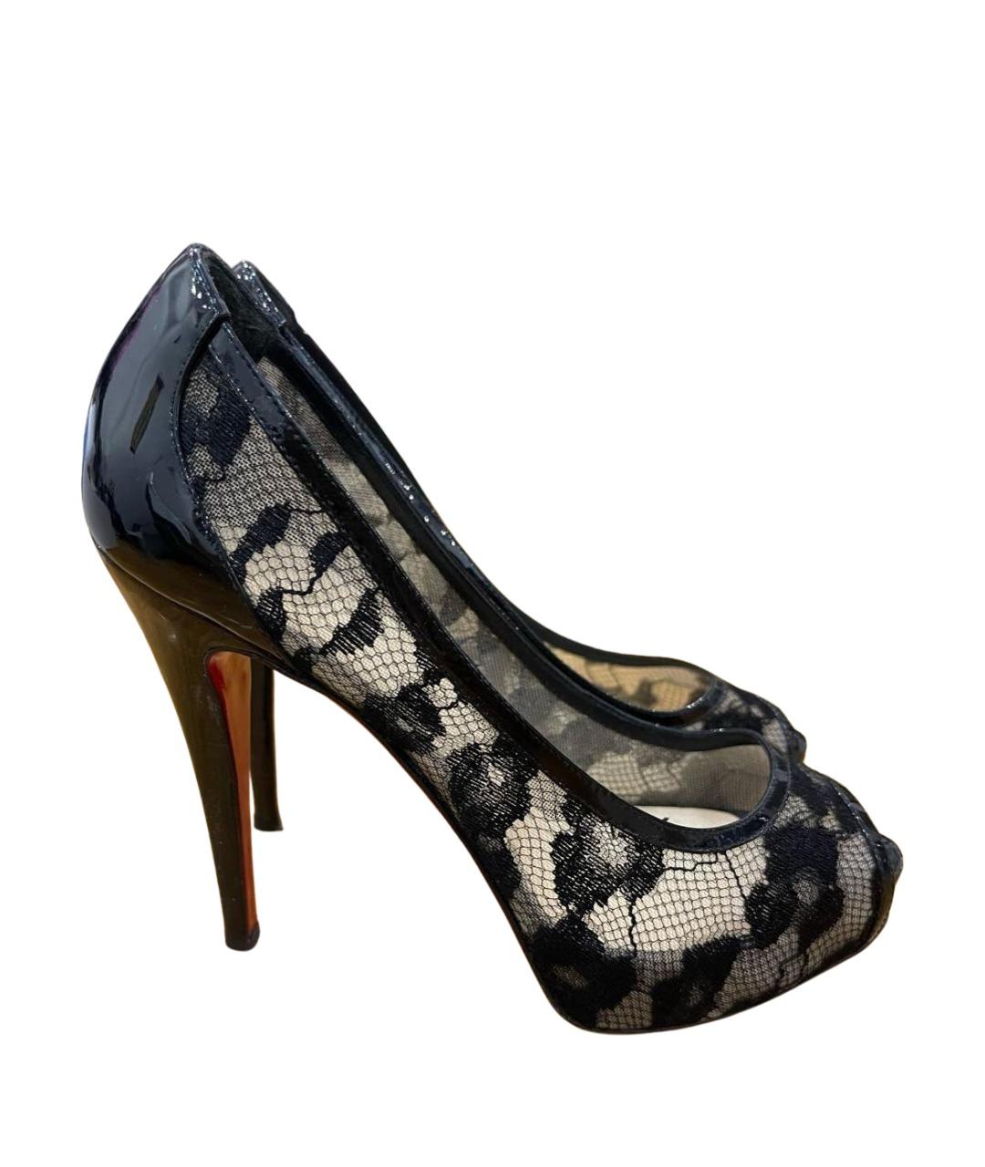 CHRISTIAN LOUBOUTIN Черные текстильные туфли, фото 1
