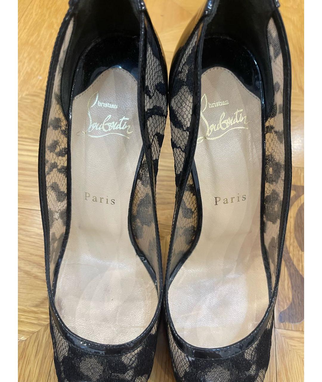 CHRISTIAN LOUBOUTIN Черные текстильные туфли, фото 3