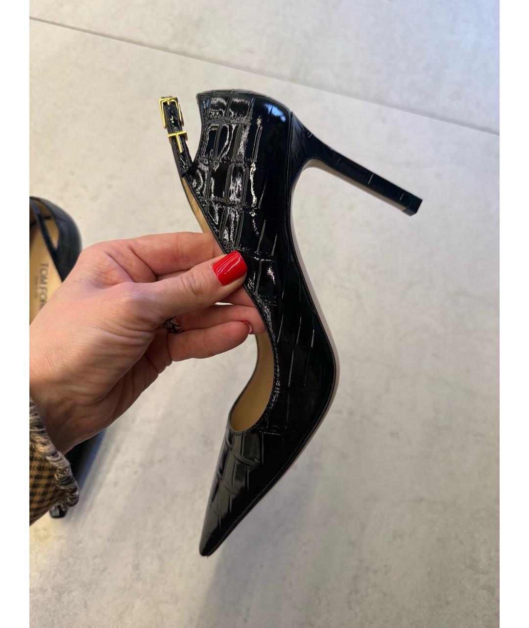 TOM FORD Черные туфли из лакированной кожи, фото 5