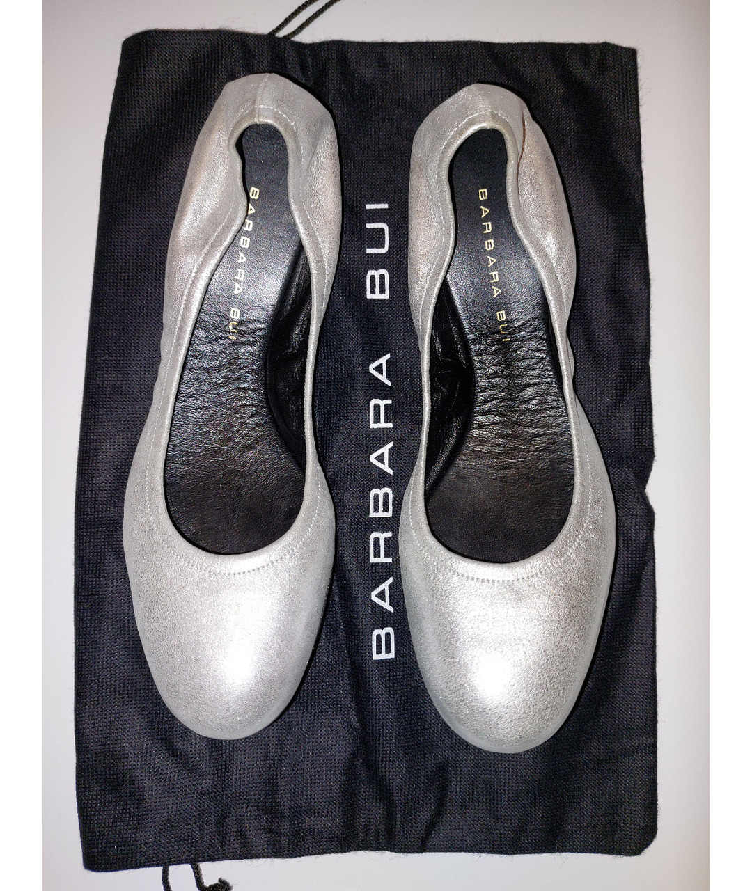 BARBARA BUI Серебряные кожаные балетки, фото 4