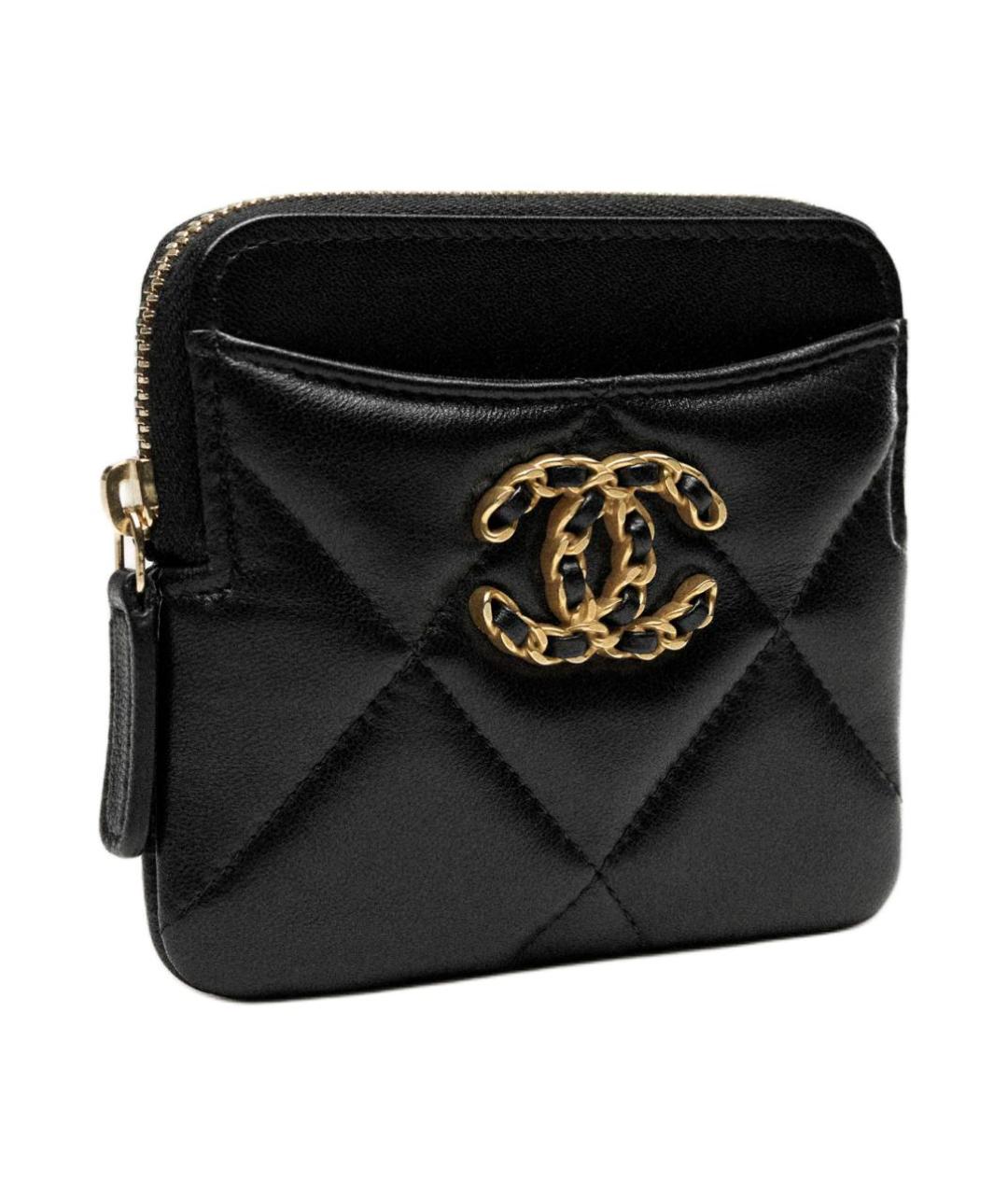 CHANEL Черный кожаный кошелек, фото 3