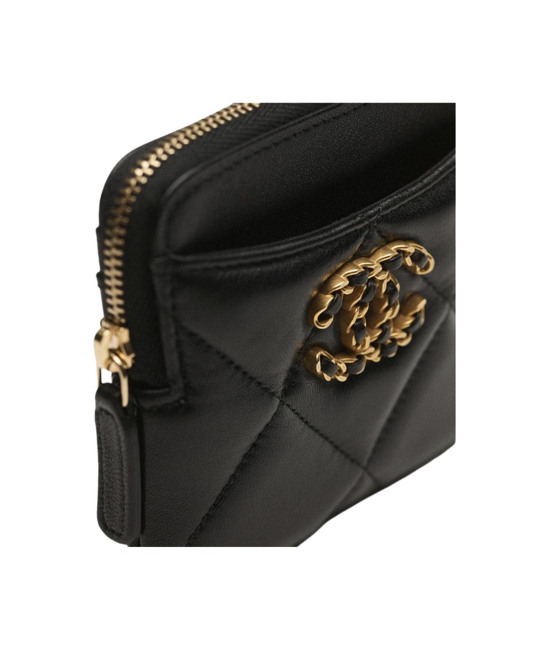 CHANEL Черный кожаный кошелек, фото 4