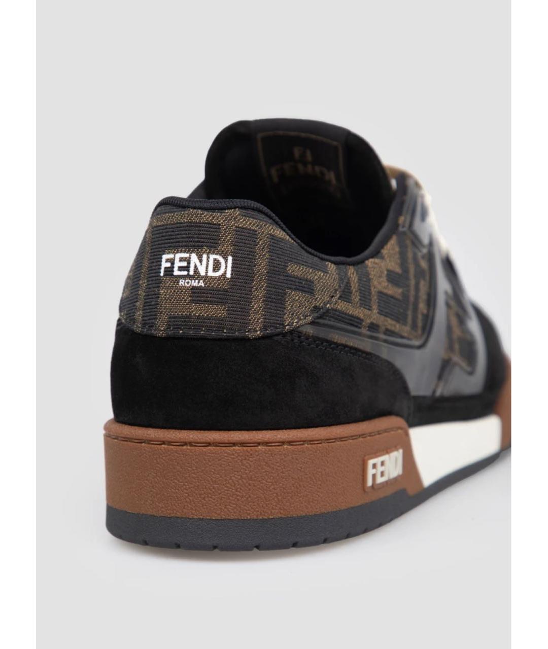 FENDI Коричневые текстильные низкие кроссовки / кеды, фото 7