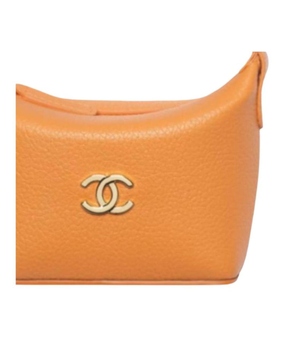 CHANEL Оранжевая кожаная сумка через плечо, фото 3