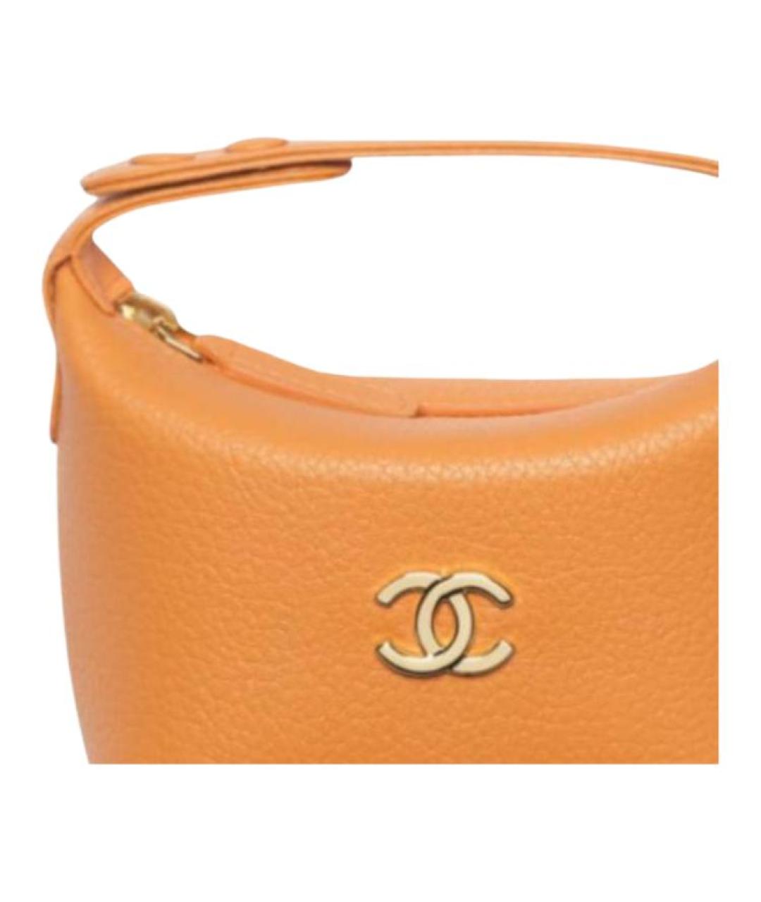 CHANEL Оранжевая кожаная сумка через плечо, фото 2