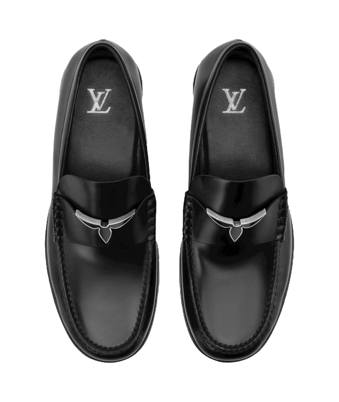 LOUIS VUITTON Черные кожаные лоферы, фото 4