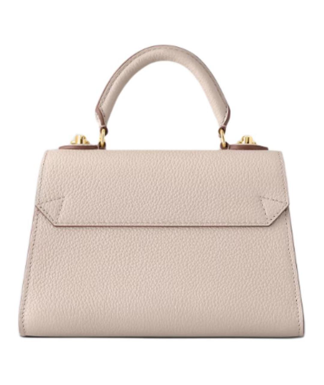 LOUIS VUITTON Бежевая кожаная сумка через плечо, фото 4