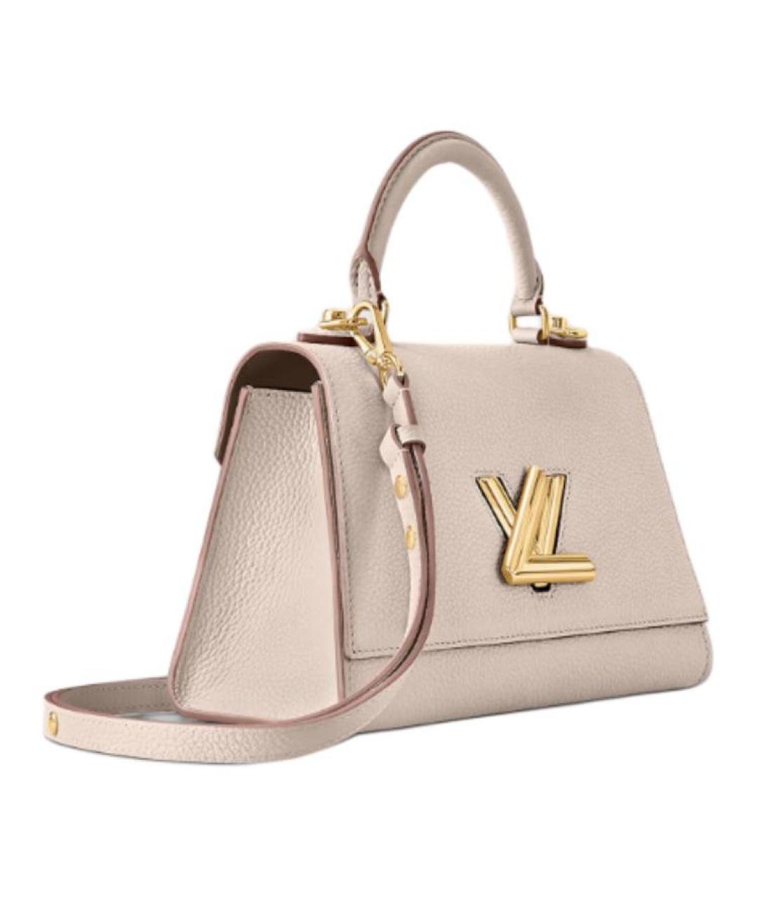LOUIS VUITTON Бежевая кожаная сумка через плечо, фото 3