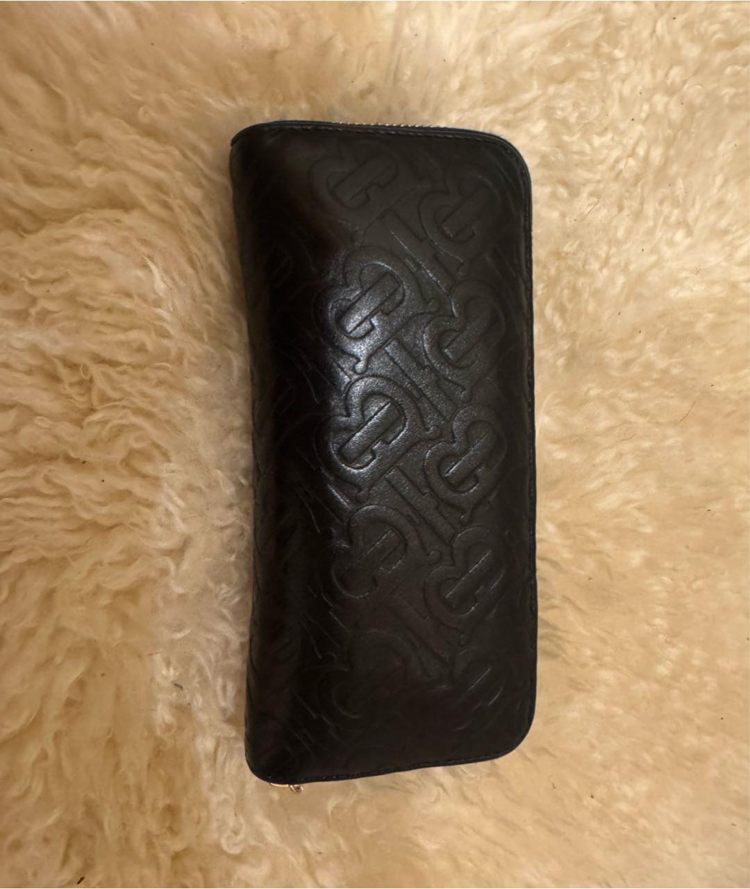 BURBERRY Черный кожаный кошелек, фото 3