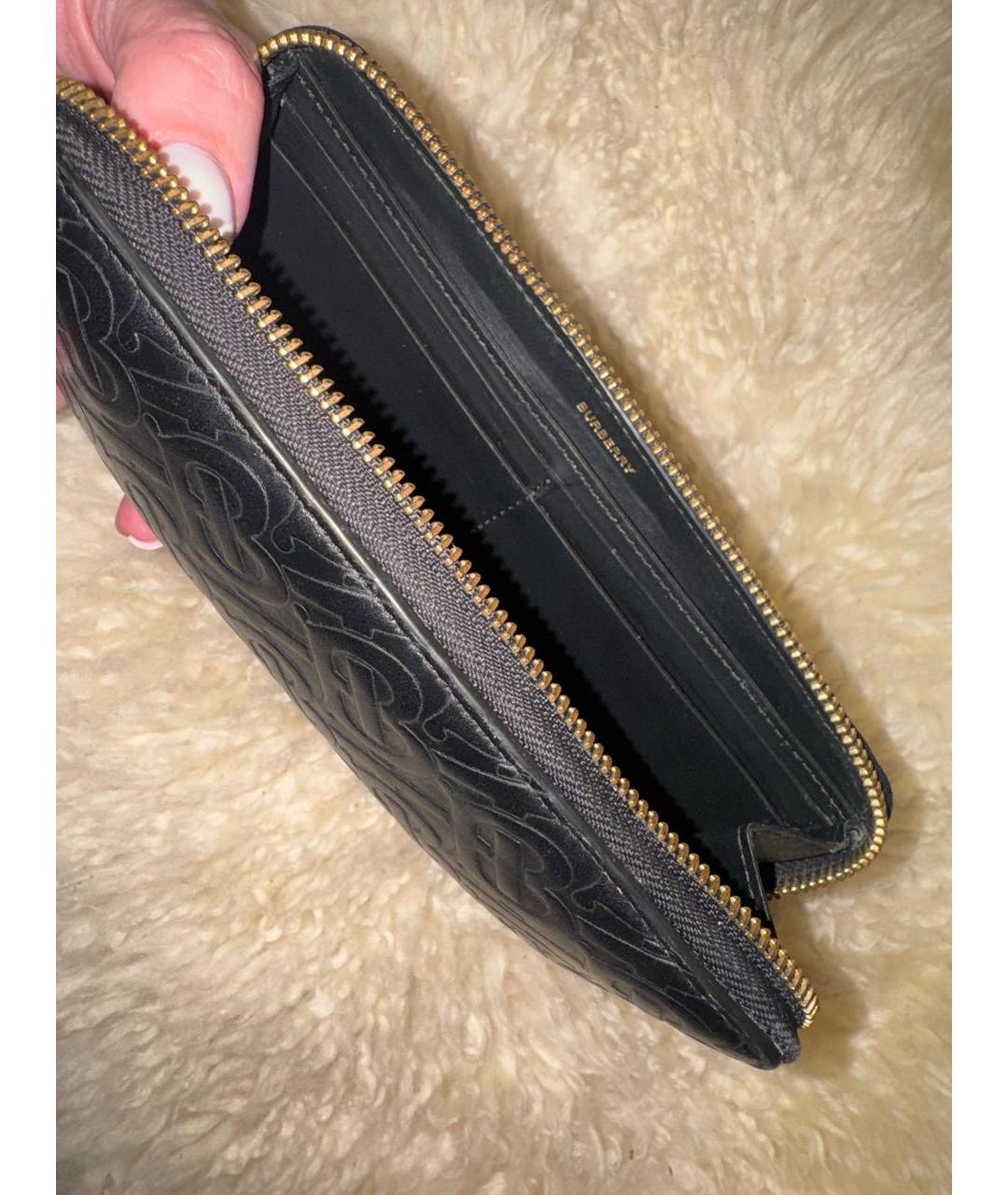 BURBERRY Черный кожаный кошелек, фото 8